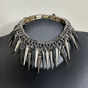 Rocker Chic Dangle Spike Charm Stretch Bracelet